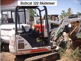 Bobcat® 322 track loader parked outside of a dealership